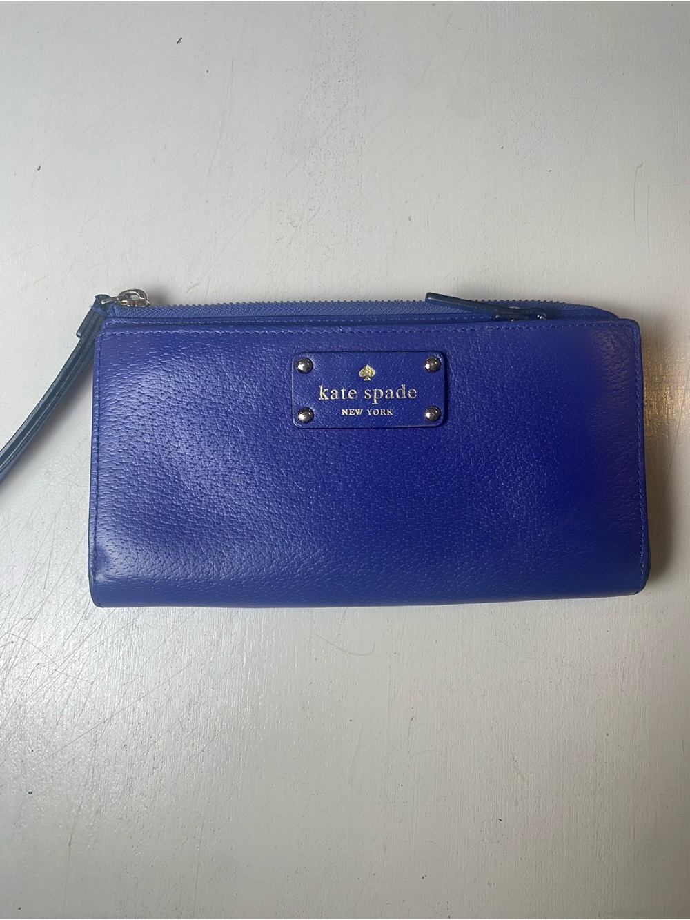 kate spade Layton Wellesley New York Cobalt Blue Leather Wristlet Wallet